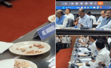 निर्लज्जपणाचा कळस… काजू-बदाम खात दुष्काळावर चर्चा; नांदेडच्या नियोजन भवनातील बैठकीत लोकप्रतिनिधींची मेजवानी
