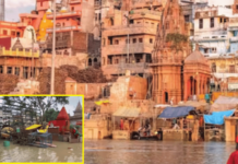 वाराणसीमध्ये गंगा नदीने धोक्याची पातळी ओलांडली, घाटाजवळील परिसर जलमय