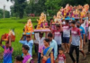 Ratnagiri News – ढोल ताशांच्या गजरात संगमेश्वर परिसरातील गणरायांना निरोप; पावसाने विश्रांती घेतल्याने भक्तांच्या आनंदाला उधाण
