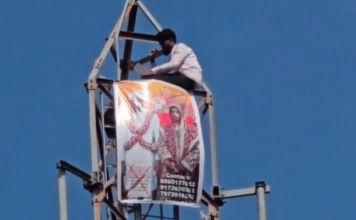 पत्नी नांदायला येत नाही म्हणून मोबाईल टॉवरवर चढला, नांदेडमध्ये पतीची ‘विरु’गिरी, पहा Video