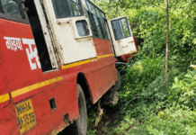 शहापूरच्या कोठारे गावाजवळील घटना, एसटीचा ब्रेक फेल; ३० प्रवासी जखमी