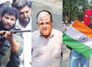 Photo – गब्बर, स्पायडर मॅन आणि वोट चोरांचे मुखवटे!