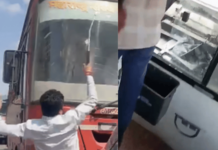 हॉर्न वाजवल्याच्या रागातून एसटी बसची तोडफोड; चाकणमध्ये भाईगिरीचा थरार