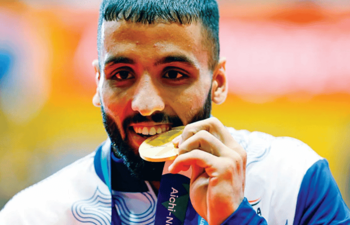 wrestling gold.